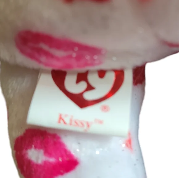 Vtg 2003 Ty Lipstick Bear Kissy Beanie Baby - Picture 9 of 12